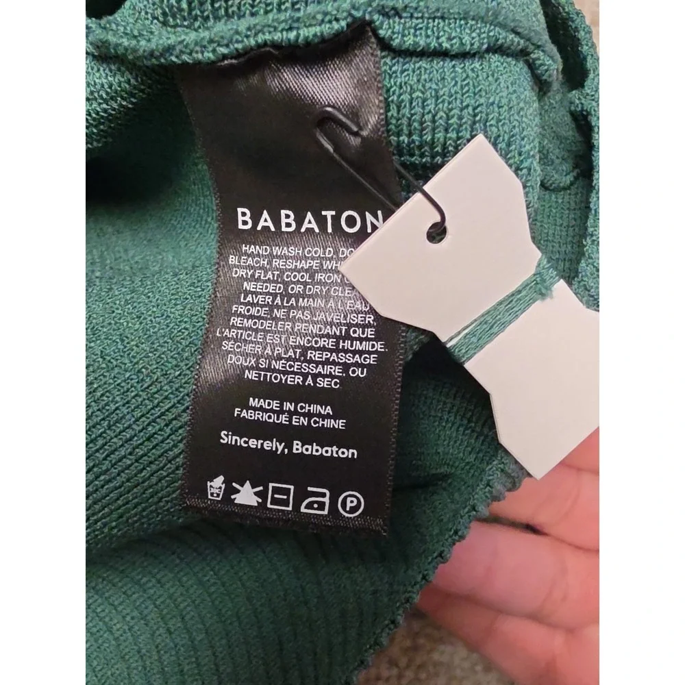 Aritzia Babaton Size‎ S Sculpt Knit Racer Mini Dress Forest Green Bodycon NWT
